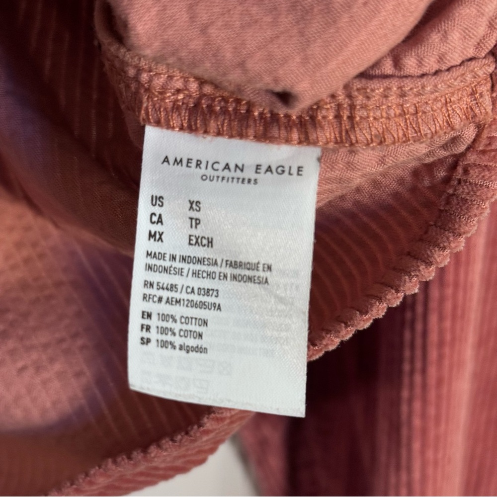 American Eagle Corduroy Button-Up Cropped 100% Cotton Jacket Women’s Size XS - Picture 8 of 12